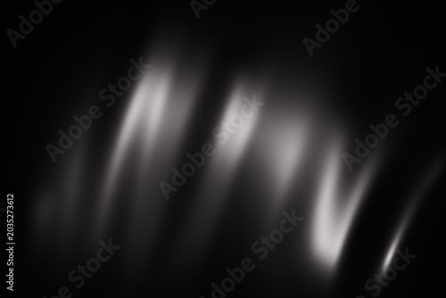 Soft wispy white mist wave isolated on black background.