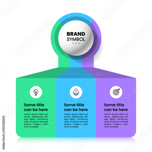 Infographic template. 3 banners with icons and text