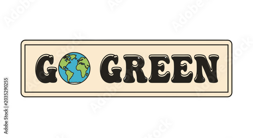 brush Eco friendly Go Green logo, earth globe icon, environmental sticker, sustainable label isolated on White Background three
