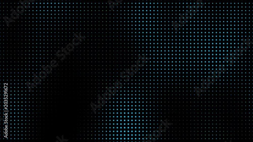 Abstract halftone dot texture with vintage grunge overlay and subtle noise grain. halftone pattern with blue dots on black background. seamless black and white background video effect. 4K