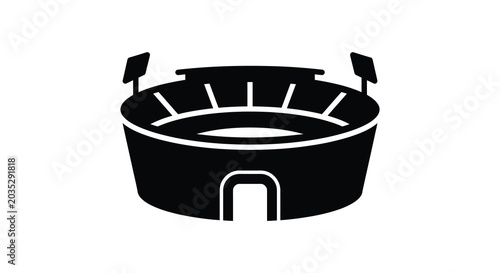 Photography stadium silhouette on white background arena venue sports event competition game