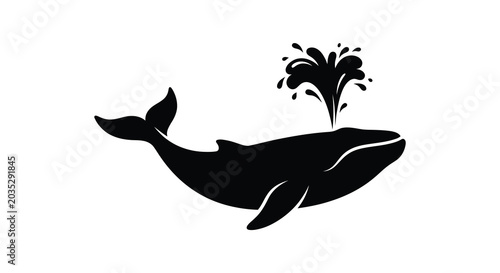 Foto whale silhouette with water spray silhouette marine animal ocean sea creature bl