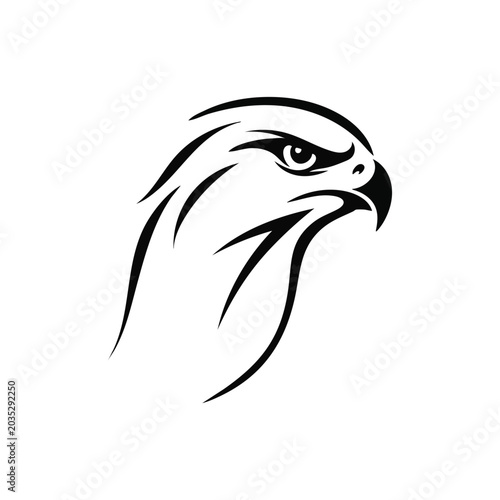 Minimal Eagle Head Line Art Logo Vector Illustration