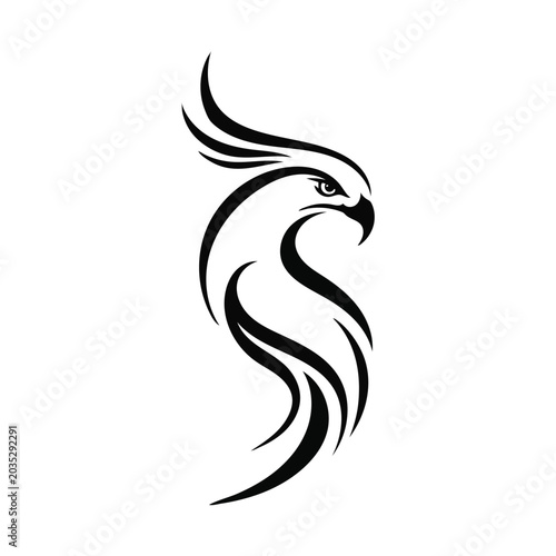 Abstract Tribal Eagle Bird Logo Vector Illustration