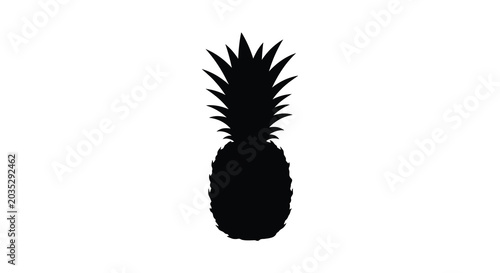 Foto pineapple silhouette on white background fruit tropical black simple graphic ico
