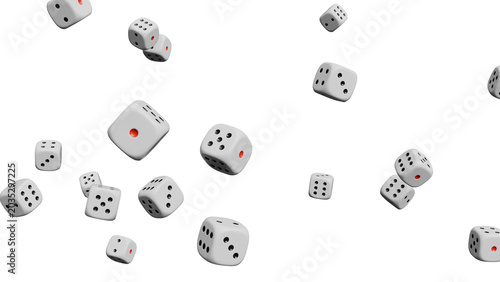 Photos Floating White Dice on Black Background