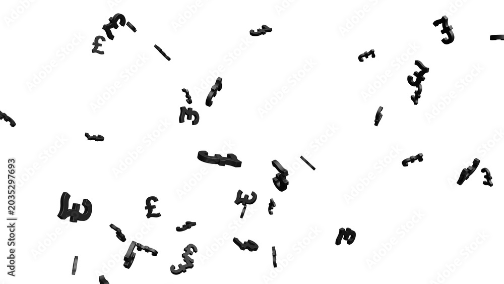 Obraz premium Floating Currency Symbols on Black Background
