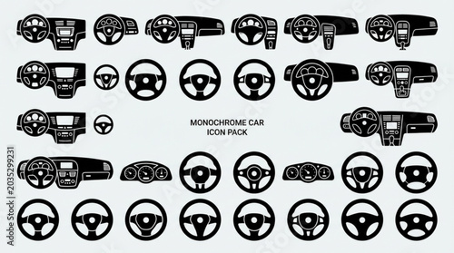 Photos Collection of various car steering wheels.