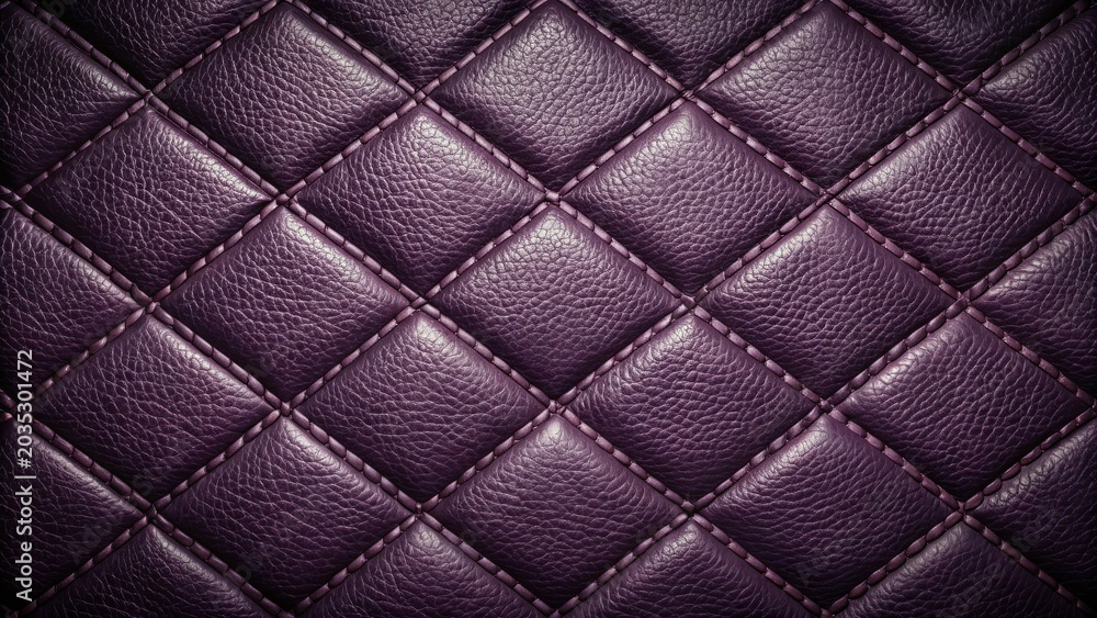 Naklejka premium Deep Purple Diamond-Stitched Leather Texture A Luxurious Background Image for Design Projects