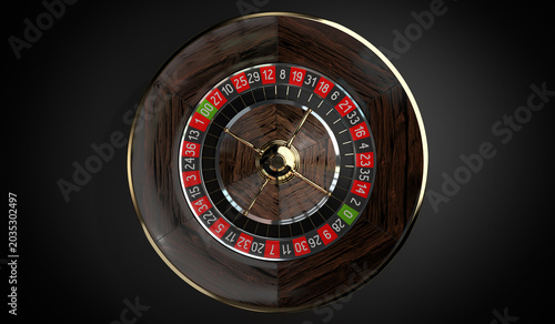 Roulette Wheel - Top View - 3D illustration