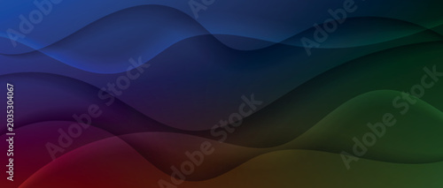 Tableau sur toile 3D abstract colorful background with flowing wave effect decoration