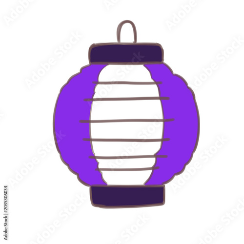 Purple Japanese Paper Lantern Illustration