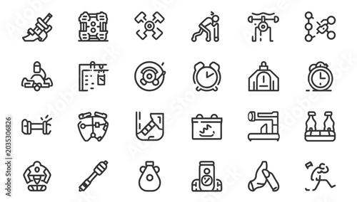 Quadro su tela Collection of various line icons.