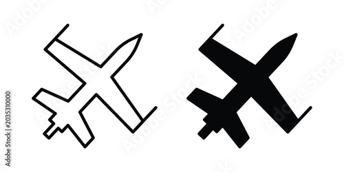 Bild auf Leinwand Military aircraft icon design, web, UI