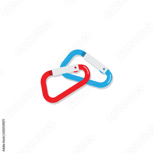 vector design simple illustration of color carabiner