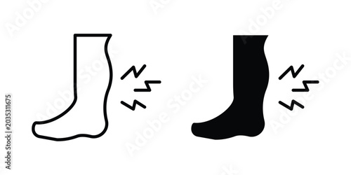 Tableau sur toile Shin pain icon design, web, UI. Vector illustration, EPS10.