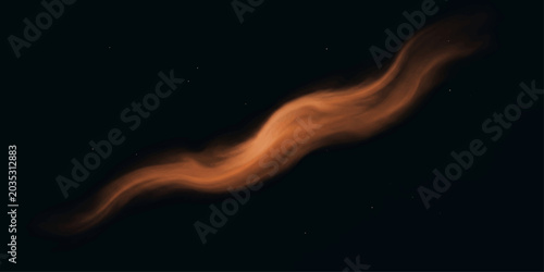 Foto An ethereal swirl of cosmic dust and gas, resembling a celestial serpent, glows with an inner fiery light against the profound darkness of the universe, hinting at the birth of stars