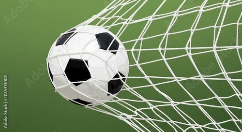 Soccer ball hitting the net