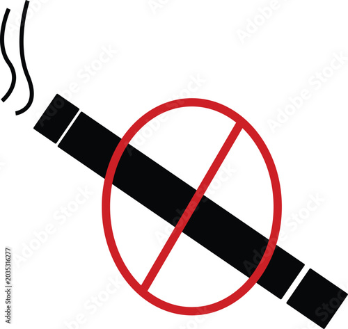 Photos no smoking red prohibition circle icon vector design illustration