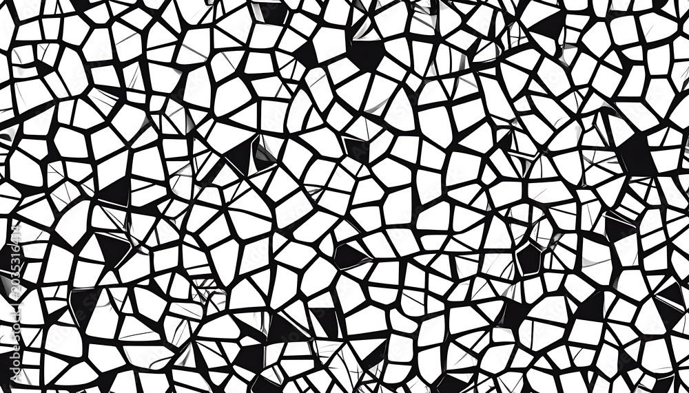 Obraz premium A black and white abstract mosaic pattern