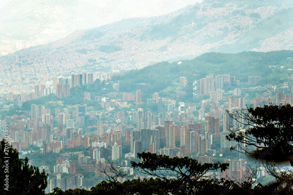 Fototapeta premium Aerial view of Medellin in Colombia