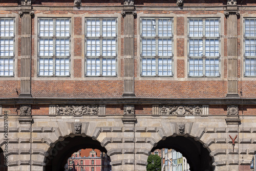 Tableau sur toile Facade of 16th century Green Gate, masterpiece of Dutch Mannerist style, Long Ma