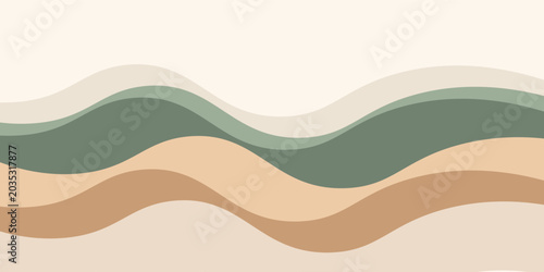 Soft brown with waves beige and green combination texture