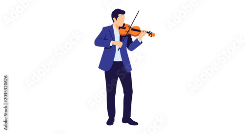 Принти на полотні Man in Suit Playing Violin