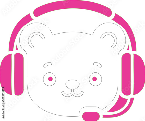 1. Cute Minimal Cat Ear Headphone Icon