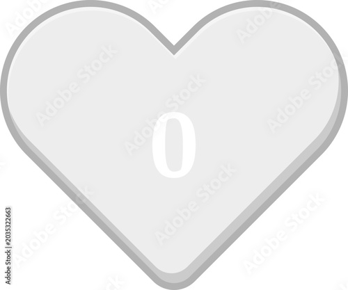 Tableau sur toile Zero Likes Heart Icon