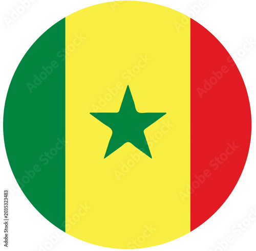 Obraz na płótnie Senegal Flag Circle