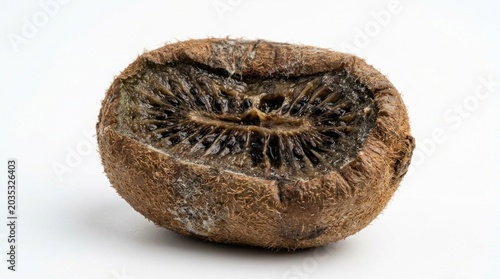 Dried kiwi fruit on white background.