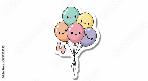 Foto A bunch of colorful balloons with smiley faces.