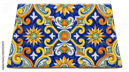 Vibrant Traditional Portuguese Azulejo Tile Design.