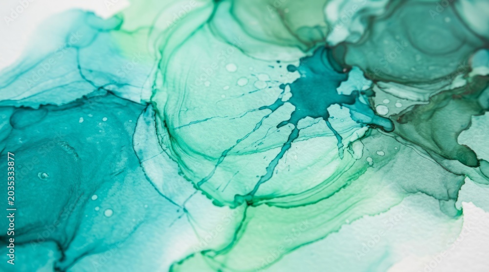 Fototapeta premium Abstract Green Watercolor Art Abstract Art Green Blue Artwork Fluid Art Painting Modern Art. Concept featuring abstract art, green, blue, artwork, fluid art for professional commercial design.