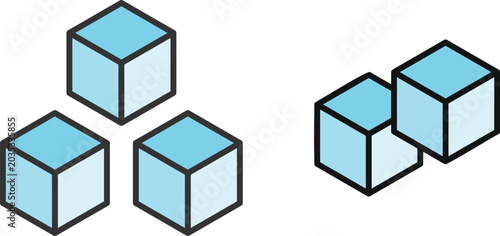 Принти на полотні Ice cube icon set