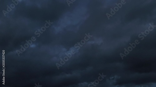 Very dark clouds at dusk