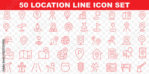 Fotografie Map and location icon set