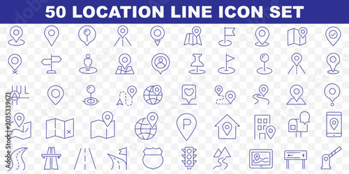 Εκτύπωση καμβά Map and location icon set
