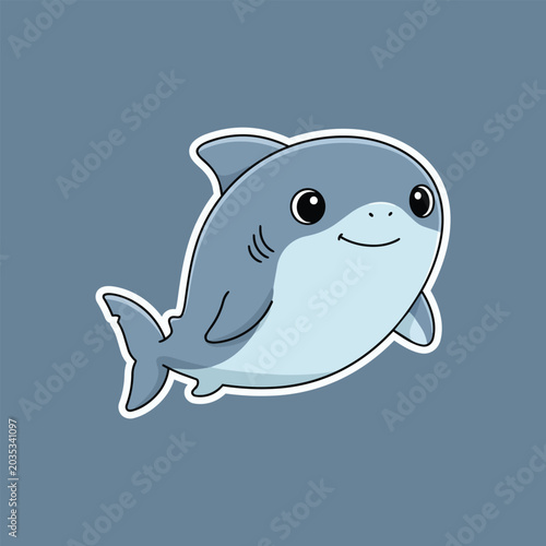 Cartoon dolphin with a happy smile