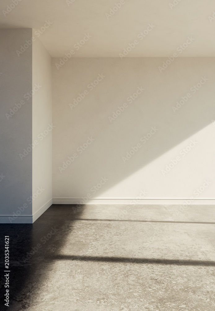 Fototapeta premium 3D render, illustration Large Luxury modern living room interior, brutalist architecture realistic lighting, Graphic Overlay wide angle, contemporary furniture, clean lines, minimalist decor, elegan