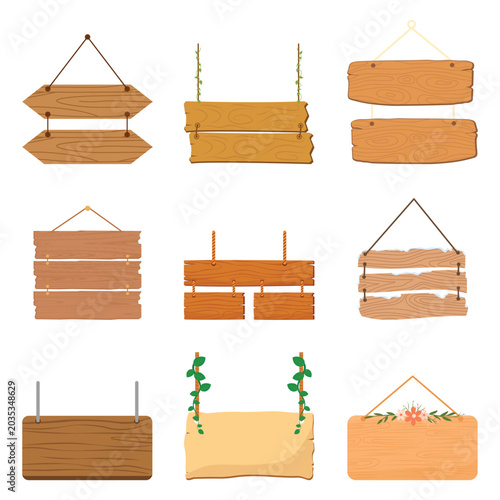 Εκτύπωση καμβά Blank wooden signboards collection