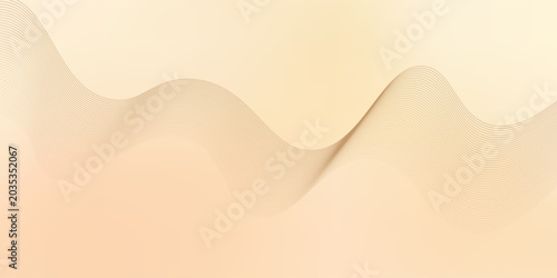 Abstract golden wave line background with elegant gradient color