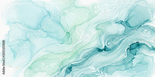 Fotografía Abstract blue winter background with a cold frozen ice texture and crystal frost