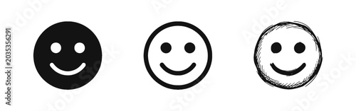 Smiley Face Happy Emoji Icon Set