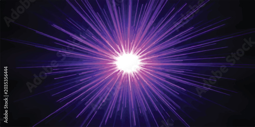 Tableau sur toile Radiant purple starburst light effect with light ray starburst explosion backgro