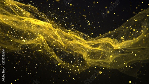 Abstract Gold Dynamic Wave With Particle Dust