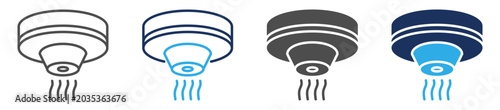 smoke detectors icon set multi concept