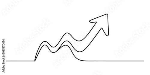 Photos Growing trend line with upward arrow