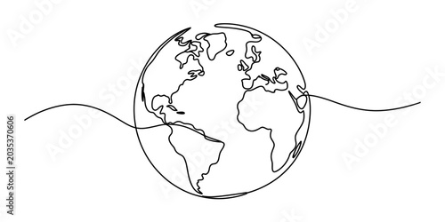 Φωτογραφία Globe illustration with lines on white background